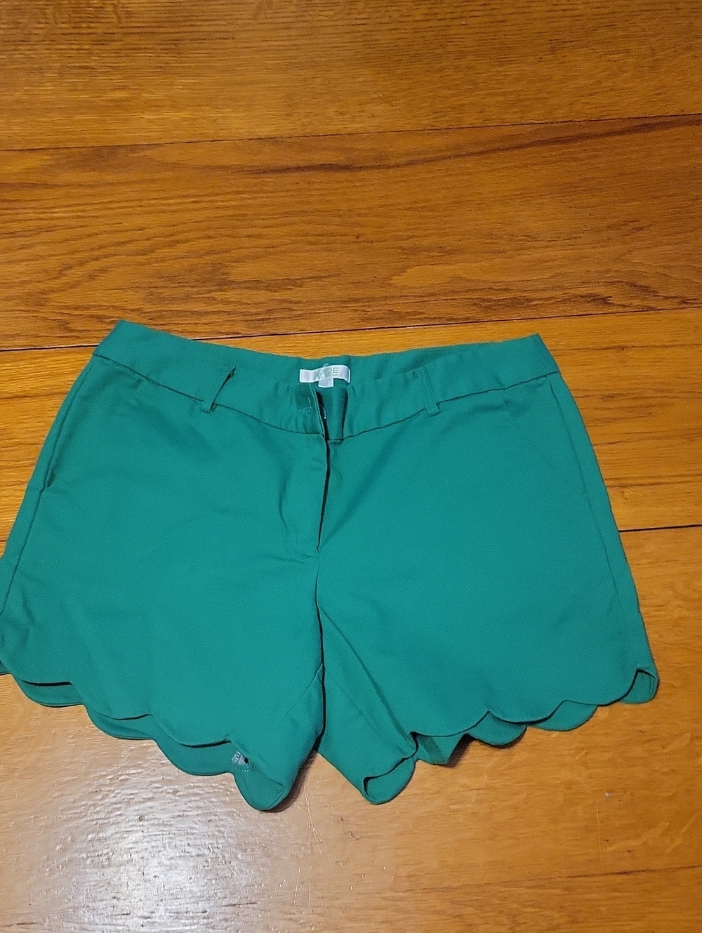 Jade Teal Scallop Hem Bermuda Shorts